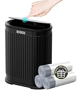 KSSKSS 1.8 Gallons Small Stainless Steel Trash Can with Press Type Lid, Slim Bathroom Garbage Bin...