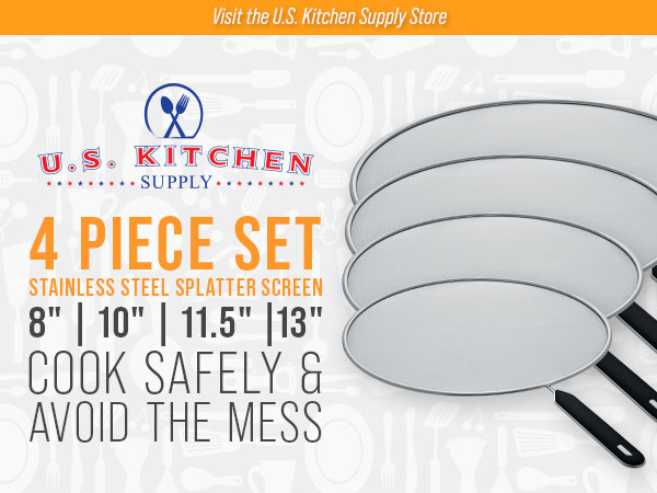 4-Piece Stainless Steel Splatter Guard Set for Frying Pans &amp; Cooking Pots