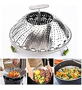 Vegetable Steamer Basket for Cooking Baby Food Veggie Fish Eggs Broccoli Stainless Steel Steamer ...