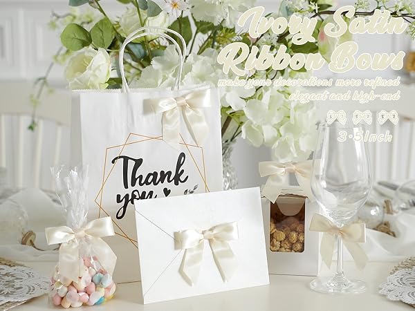 ivory satin bows