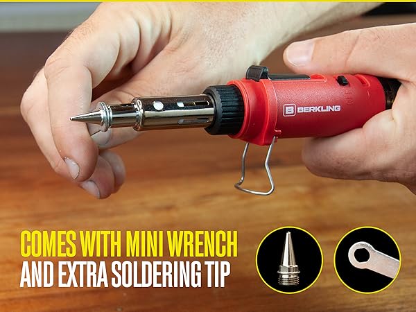 berkling propane soldering iron torch heat gun with mini wrench and conical tip