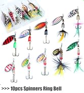 EXAURAFELIS 10/30pcs Fishing Lure Spinnerbait with Feathered Treble Hooks Rooster Tail Fishing Lu...