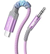 JSAUX USB C to 3.5mm Audio Aux Jack Cable [3.3ft], USB Type C to 3.5mm Headphone Stereo Cord Car ...