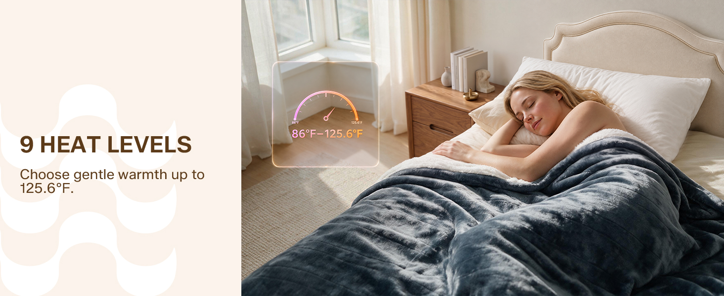 electric heated blanket full throw queen throw fast even heating auto off timer flannel sherpa soft