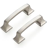 Ravinte 30 Pack Solid 3" Square Foot Arch Pulls Kitchen Cabinet Handles Brushed Nickel Pulls Silv...