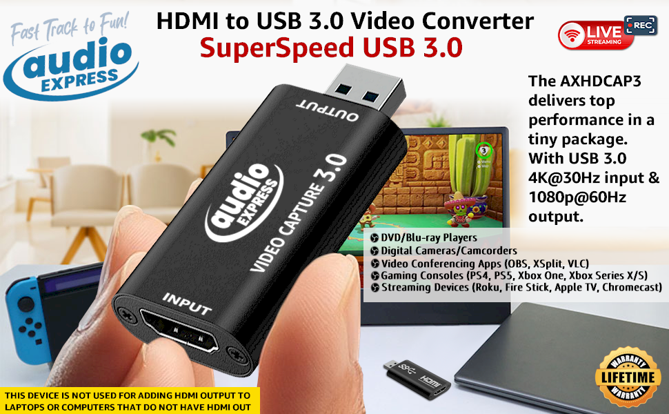 HDMI to USB 3.0 Video Capture Card