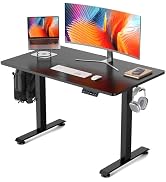 Veken 48 Inch Electric Standing Desk, Height Adjustable Sit Stand Up, Wood Desktop, Work Home Off...