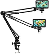 Hayve Microscope Arm Stand,Adjustable Metal Bracket with Clamp and Grommet Base,Coin Microscope M...