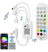 RGBZONE 2.4GHz WiFi LED Controller, IR Wireless Remote Control, 2-Ports Smart 4-PIN RGB LED Contr...