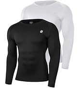 Runhit Compression Shirts for Men Long Sleeve Cool Dry Workout Undershirts Athletic Running Base ...