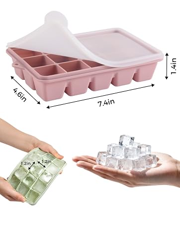 Silicone Ice Cube Trays with Lid