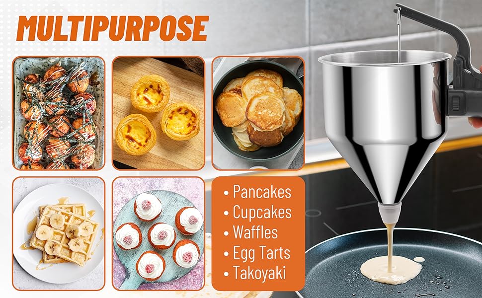 stainless steel pancake batter dispenser
