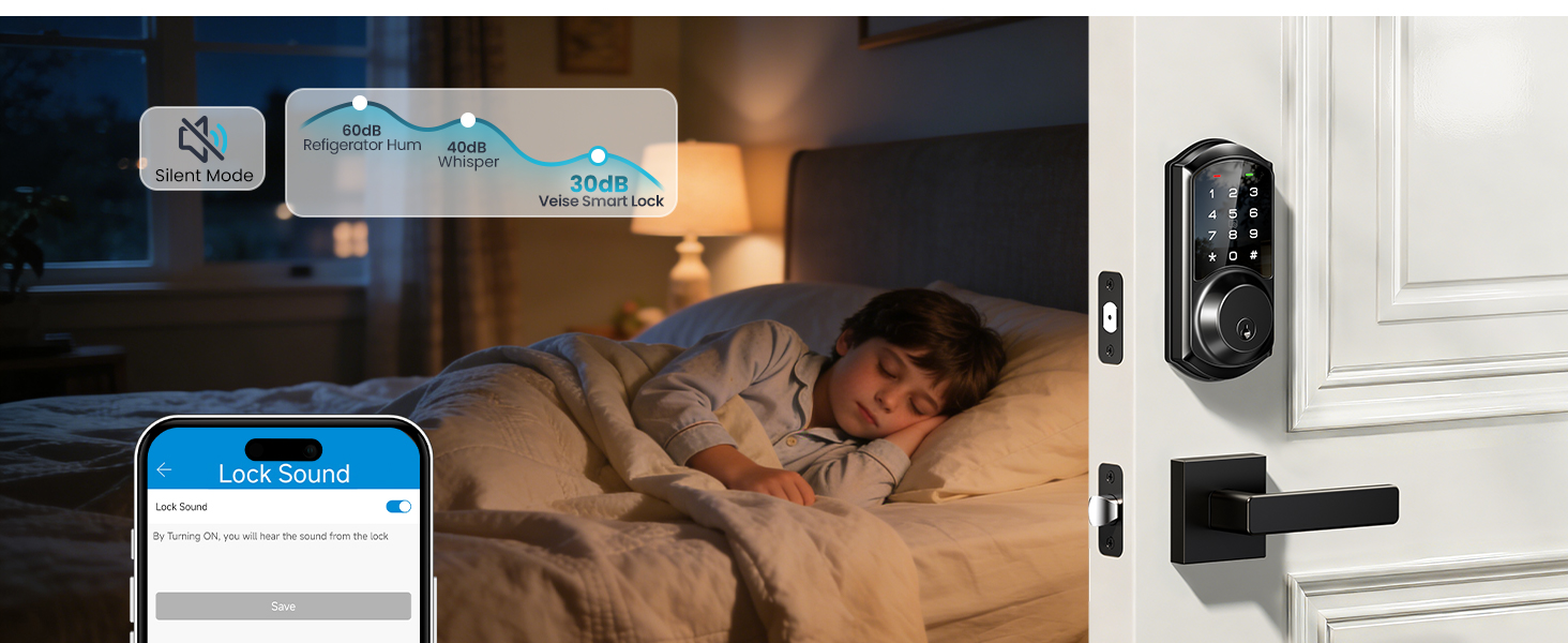 keyless door lock with handle