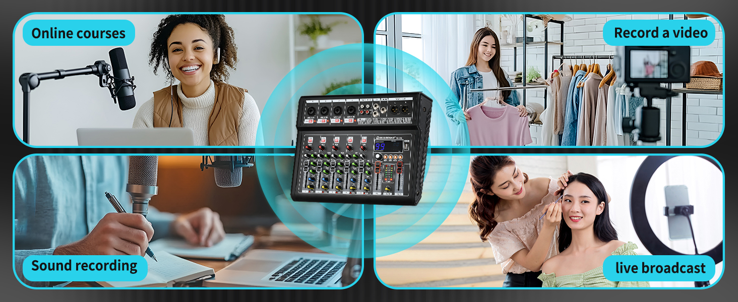 6 Channel Audio Mixer,Audio Mixer,Mixing Console