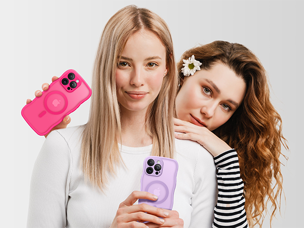 Translucent Matte Shockproof Case for iPhone 16 Pro Case 6.3'', Pink Phone Case Cover