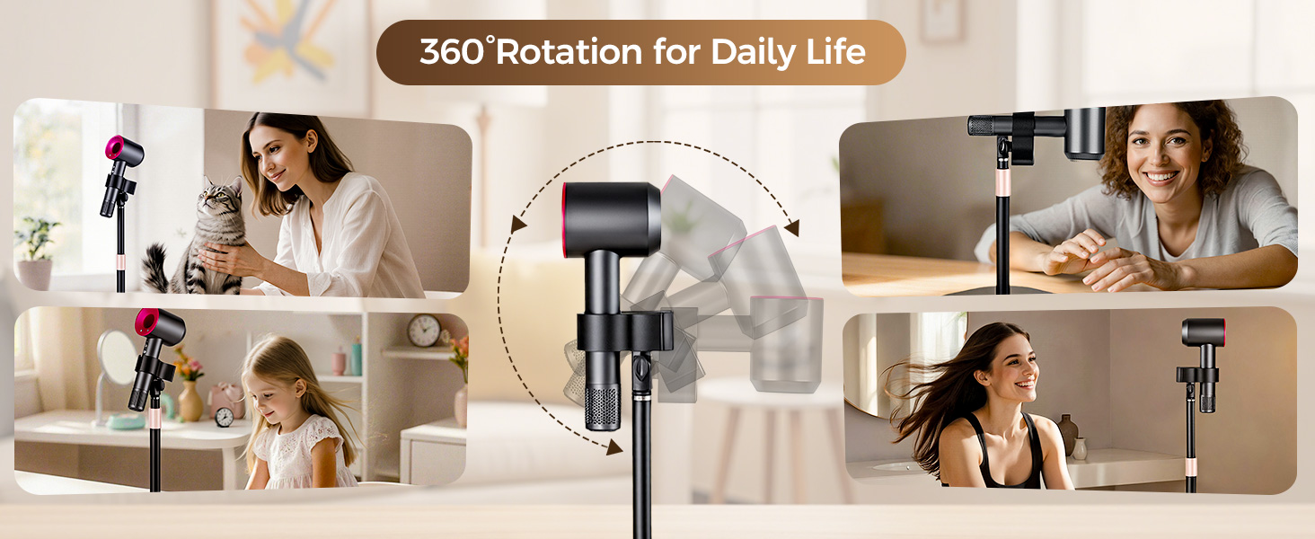 height adjustable hair dryer holder