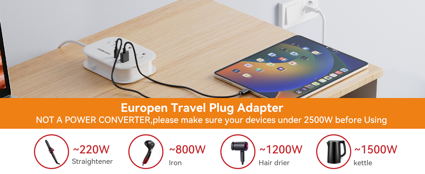 European travel plug adapter outlet convert us to european
