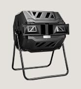 VIVOSUN Outdoor Tumbling Composter Dual Rotating Batch Compost Bin, 43 Gallon Black Door