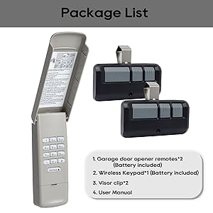 878max/877max Garage Door Opener Keypad
