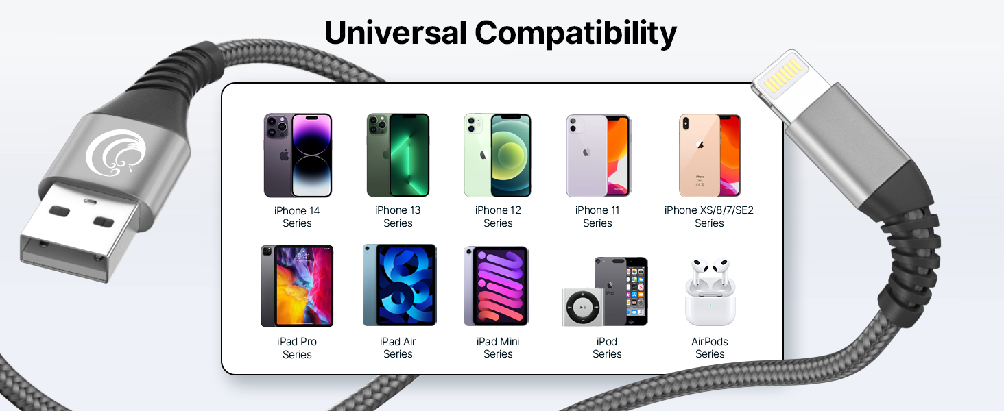 Lightning Cable Fast Charging Nylon Braided USB Cable iPhone Charger Cord