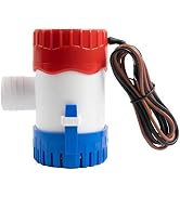 Sanuke 1100gph Bilge Pump Electric 12V Submersible Marine Water Pump Accessories Marin Boat, Low ...