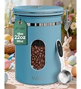 Veken Coffee Canister with Window, Easter Gifts Airtight Stainless Steel Container with Lids, Hom...