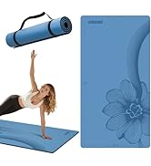 WUWAN Large Yoga Mat 76"x 40"x10mm (2/5 inch) – Extra Thick &amp; Wide, TPE Fitness Mat, Printed Non-...