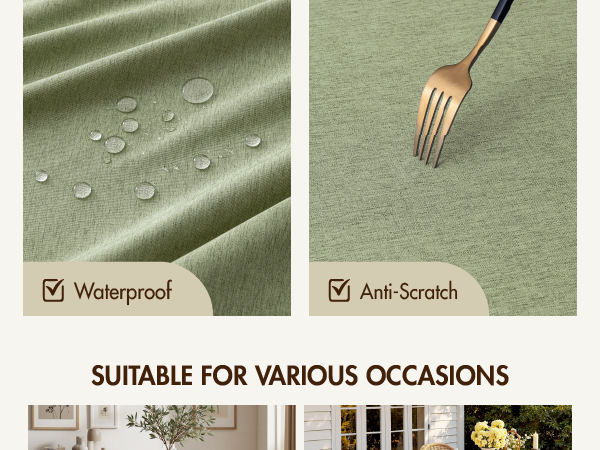 MIULEE Rectangle Linen Polyester Tablecloth