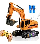 SANGQAOFU Remote Control Excavator Toy 12-Channel Mini RC Excavator with 2 Batteries &amp; Metal Buck...