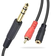 Poyiccot 1/4 inch to 1/8 inch Adapter, 1/4 inch to RCA Adapter, 6.35mm to 3.5mm TRS Female Plug &amp;...