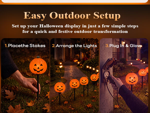 Halloween Pumpkin Pathway Stake Lights