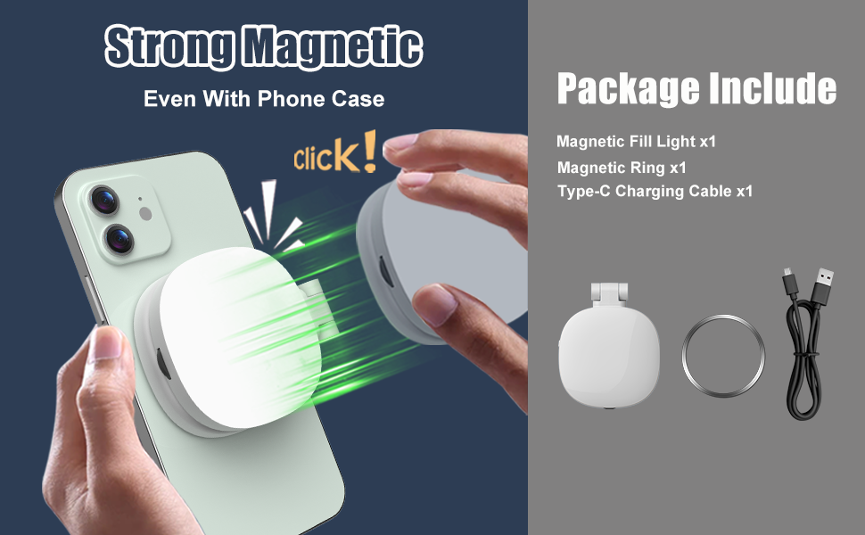 Compatible with MagSafe iPhone directly, also works with device with the included Magnetic ring.