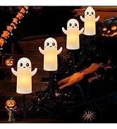 4PK Halloween Ghost Pathway Marker Lights Outdoor with C7 LED Bulbs | 7Ft Spooky Night Light with...
