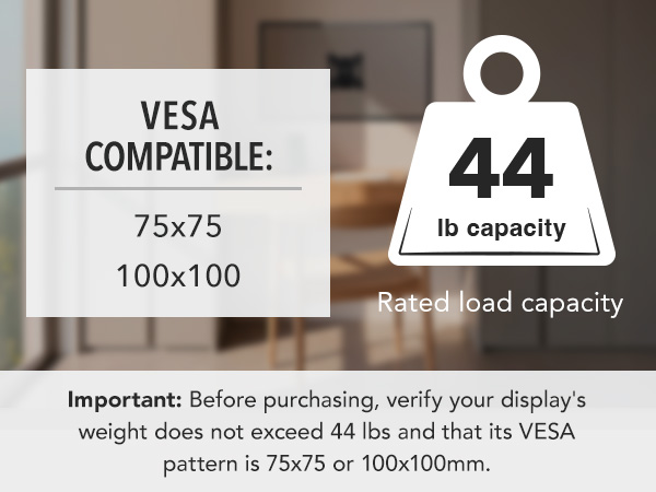 Max TV size and weight