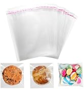 200Pcs Clear Cookie Bags with Seal: 4x4 Inches Clear Resealable Individual Cellophane Bags for Pa...