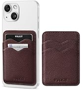VULKIT Stick on Card Holder Compatible for iphone Leather Cell Phone Wallet Credit Card Case Stro...