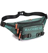 Fanny Pack for Men Women Waist Bag with Headphone Jack Utility Hip Belt Pouch Crossbody Bags Bumb...
