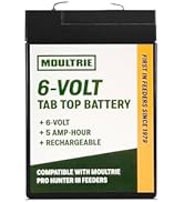 Moultrie 6 Volt Tab Top Battery - Designed for Moultrie Pro Hunter 3 Series Feeders - 5 Amp Hour ...