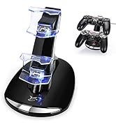 PS4 Controller Charger, Y Team Dual USB PS4 Charging Dock Station with Protection Chip LED Indica...