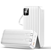 Portable Charger 50000mAh Power Bank with 2 Built-in Cable,22.5W Fast Charging External Battery P...