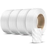 SUNLU 500g Silk PLA Filament Refill 1.75mm, Silk White PLA Plus Refill 4 Packs, No-Spool 3D Print...
