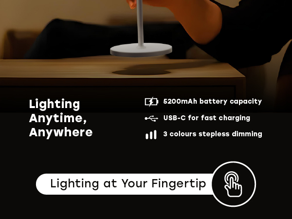 cordless lamp, battery operated lights, rechargeable lamp, cordless table lamp, small table lamp