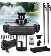 Goldlife Pond Fountain Aerator, F3 No Light, 1HP 750W 110V Stainless Steel Floating Fountain With...