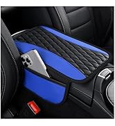IHOTDER Patchwork Leather Center Console Covers for Cars,Upgraded Arm Rest Cover for Car with Sid...