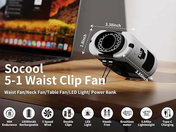 socool Waist Clip Fan