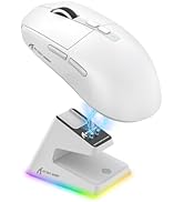 ATTACK SHARK X6 Lightweight Wireless Gaming Mouse with RGB Backlight Charging Base,Tri-Mode Wired...
