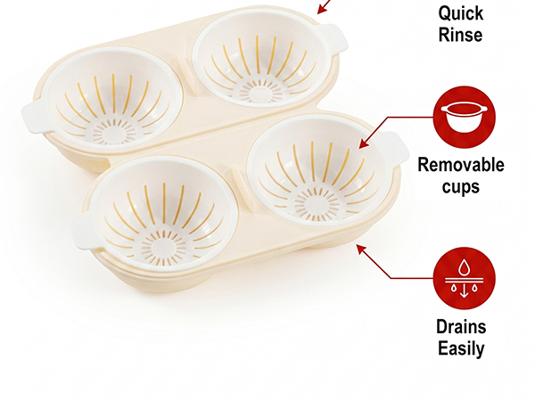 Li&amp;amp;Zhao 4 Cavity Microwave Egg Poache