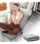 FASTMOMENT Floor Chair with Back Support Adjustable Meditation Chair with 14 Positions Portable G...