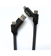 rightlee 4-in-1 Charging Cable 240W with E-Mark – USB-A &amp; USB-C Input to iOS &amp; USB-C Output, Fast...