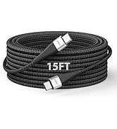 Extra Long USB C to USB C Cable 15FT 100W, USB C Charger Cable Fast Charging Cord Braided, Type C...